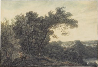 Der See von Albano und Castel Gandolfo von John Robert Cozens